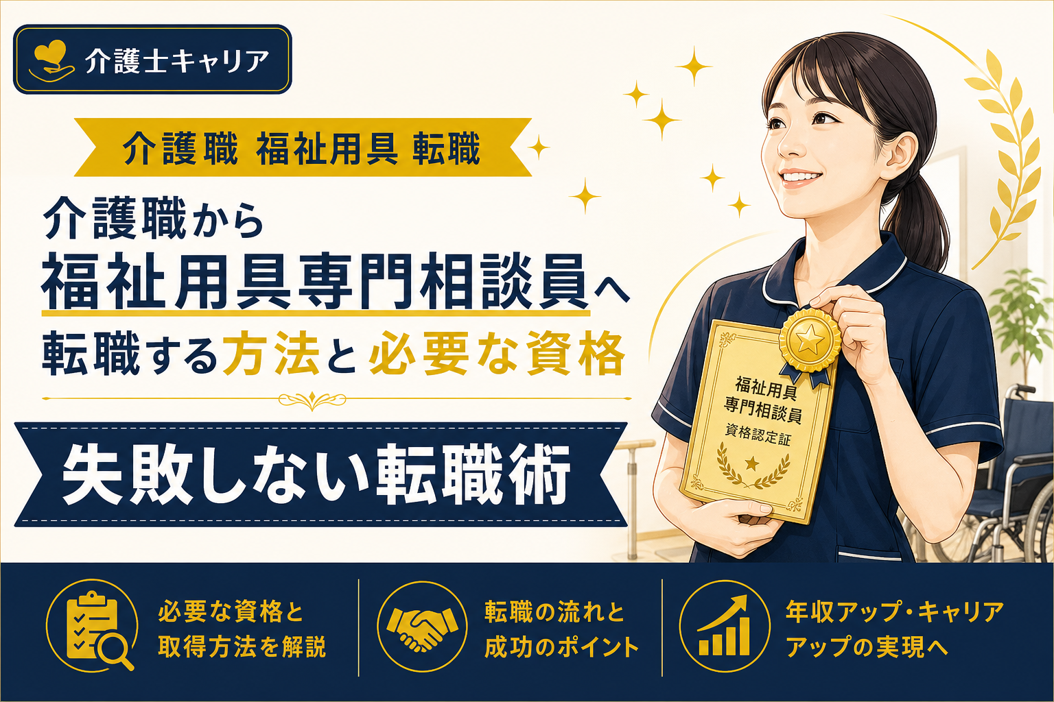 介護職から福祉用具専門相談員へ転職する方法と必要な資格｜介護職 福祉用具 転職