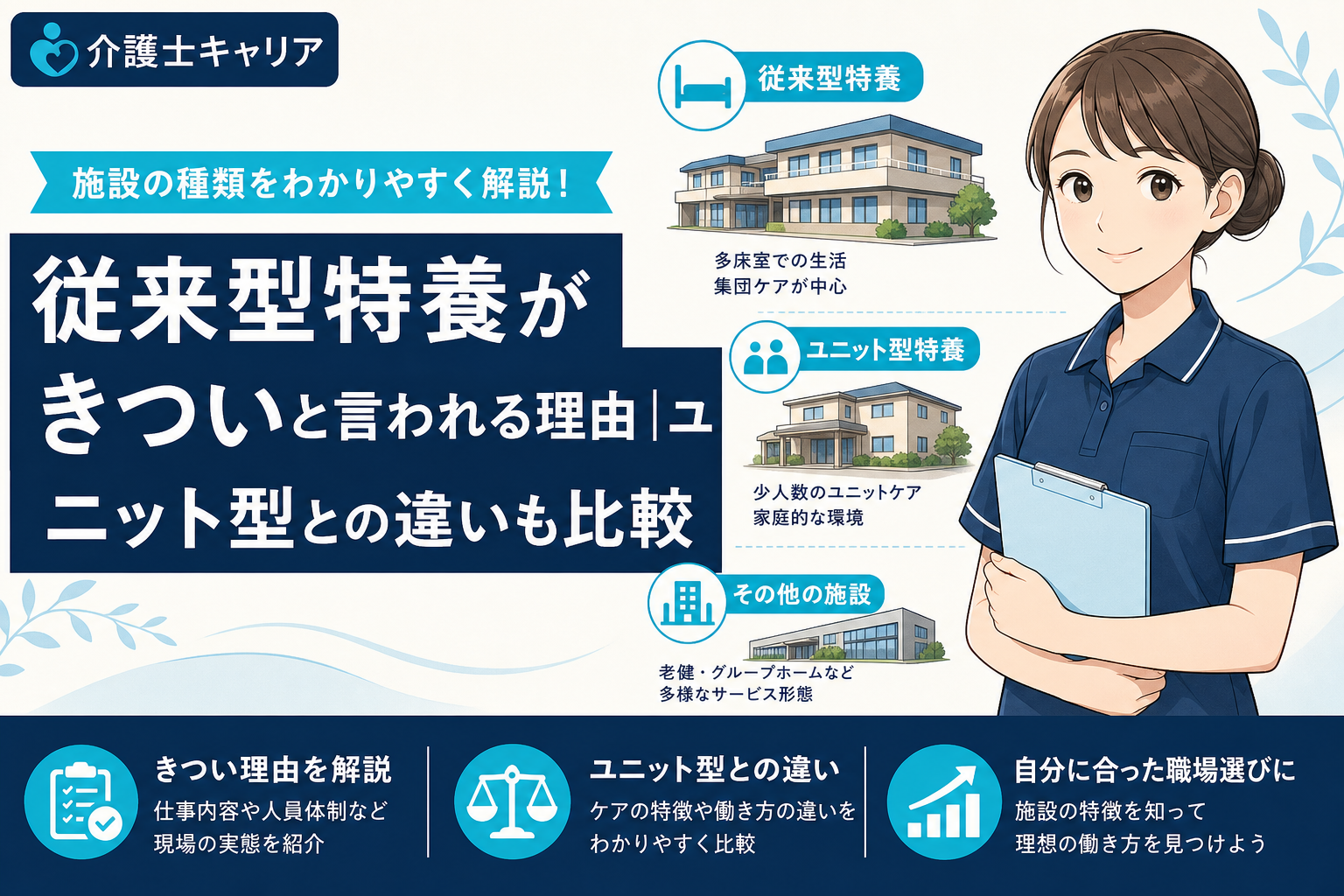 従来型特養がきついと言われる理由｜ユニット型との違いも比較｜特養 従来型 きつい